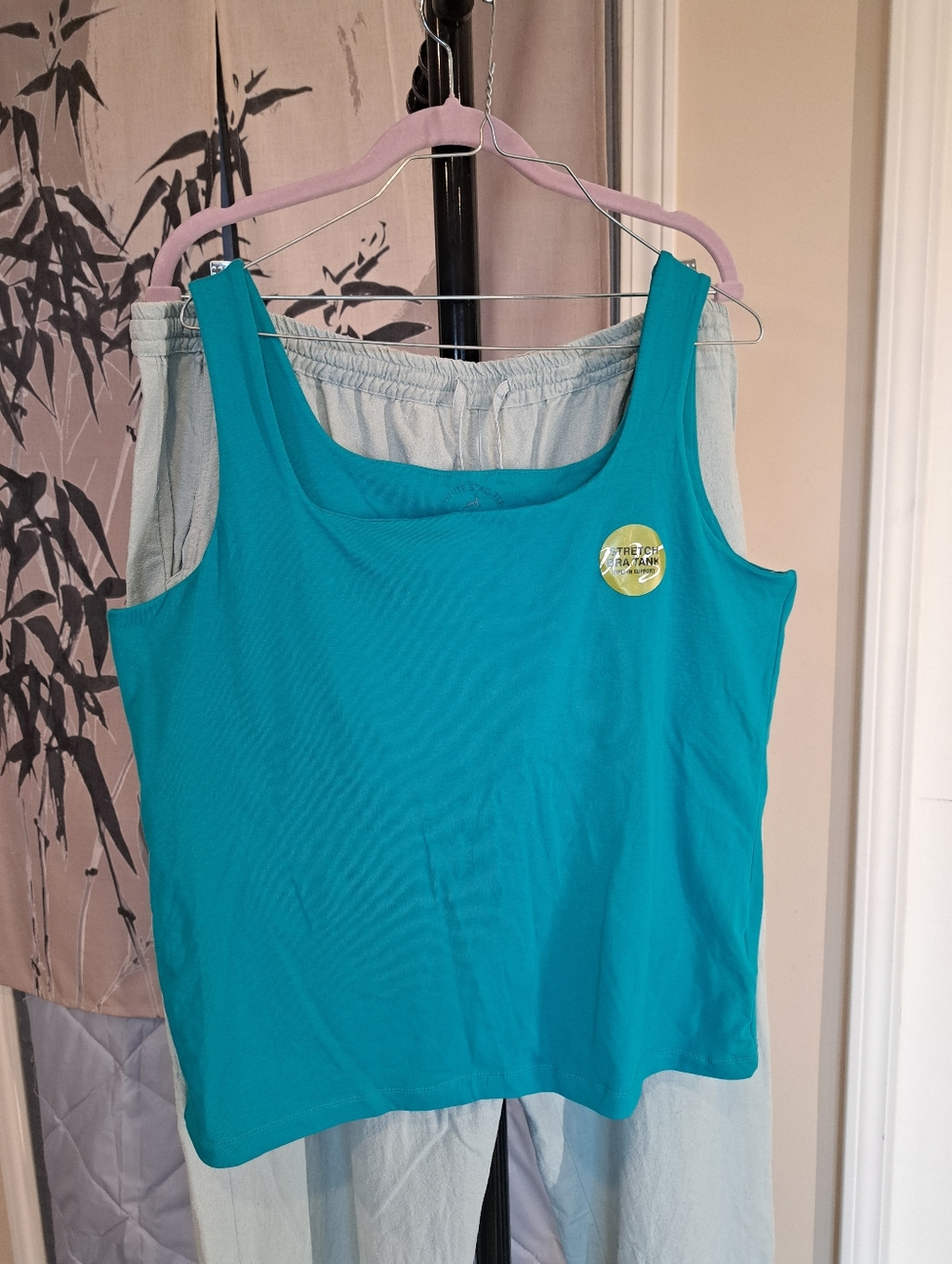 New Cotton White Stag Tee Stretch Built-in Bra tank top shirt XL